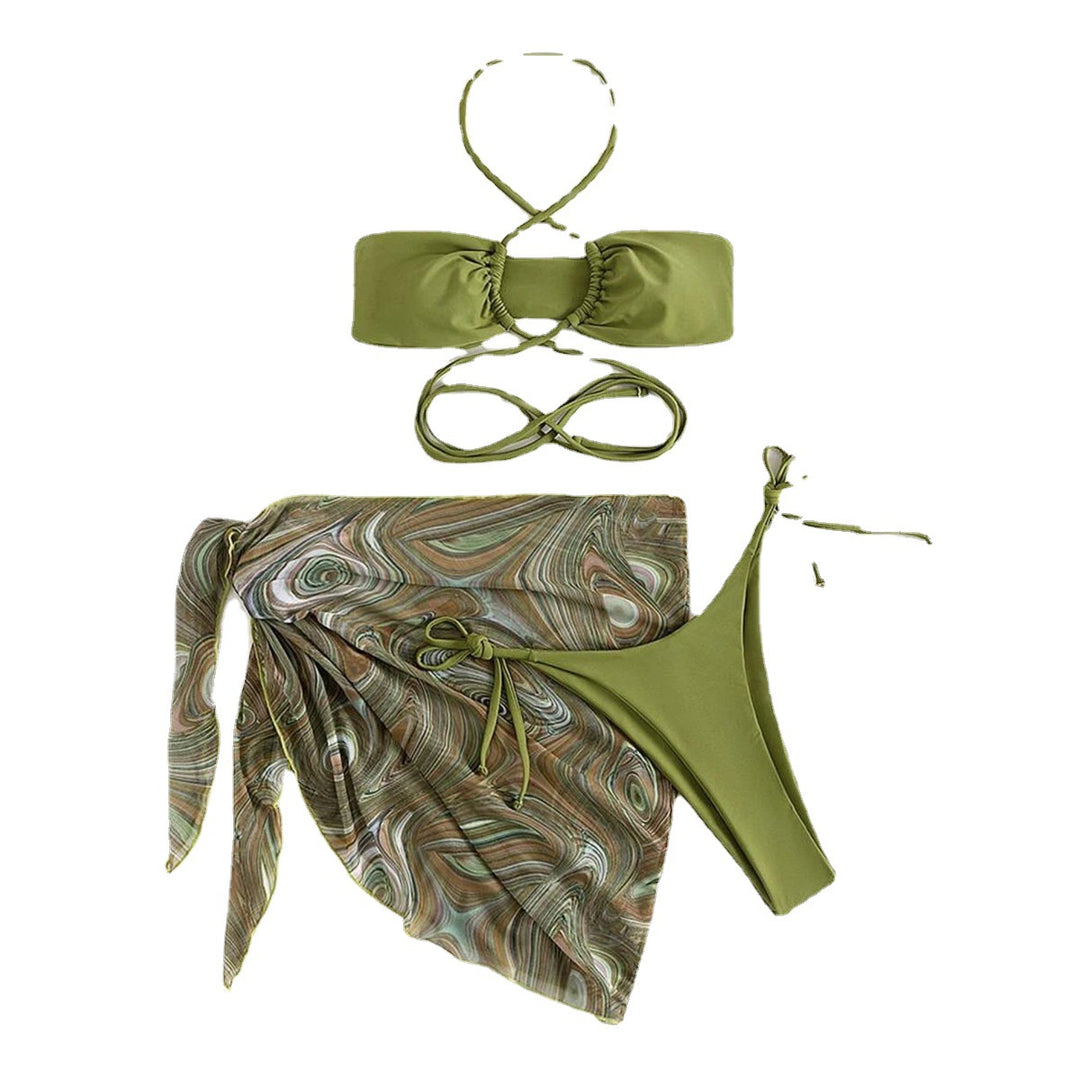 Dame bandeau-bikini med innovative snøredetaljer Skovae