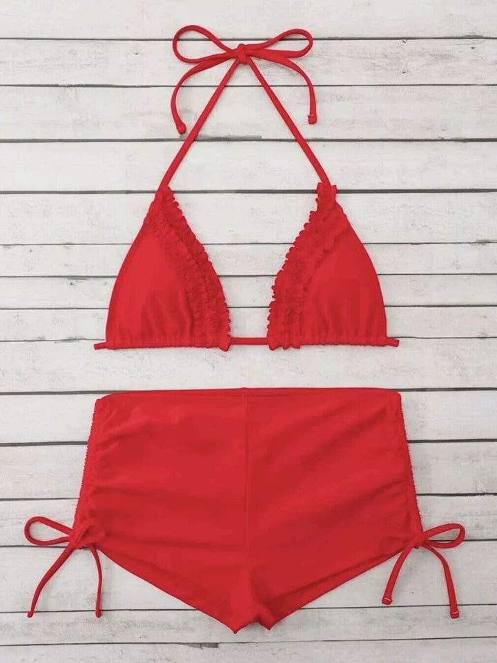 Dame Rynketop Højtaljede Bikini-sæt Stilla