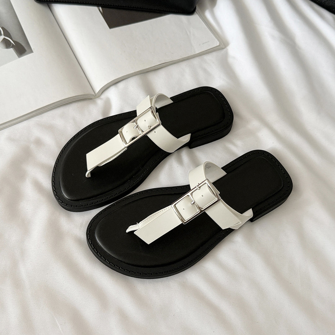 Dame Casual Rem-Detail Flip-Flops Stilla