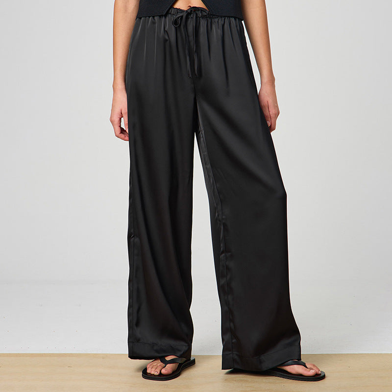 Femme Let Satin-Bred-Bukser Stilla