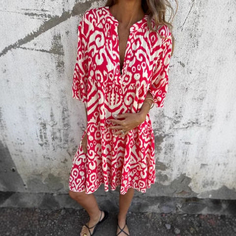Damer Ikat-Print Tunika Kjole Stilla