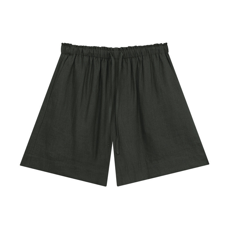 Damer afslappet linned shorts med elastisk talje og praktiske sidelommer Stilla