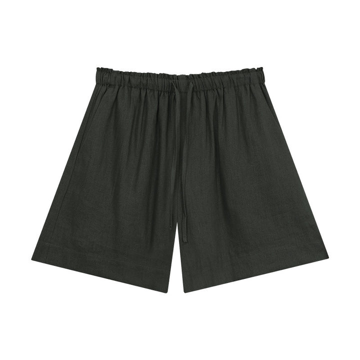 Damer afslappet linned shorts med elastisk talje og praktiske sidelommer Stilla