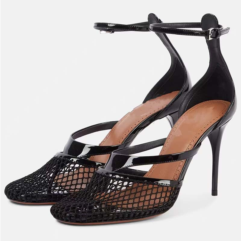 Femme Strappy High Heel Sandaler med gennemsigtig accent Stilla