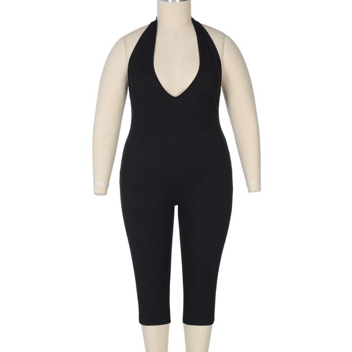 Damer Elegant gulvlængde Jumpsuit med dyb V-hals Skovae