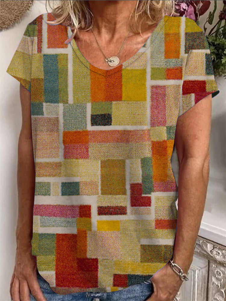 Dame Loose Bluse med farverigt paisleymønster Skovae