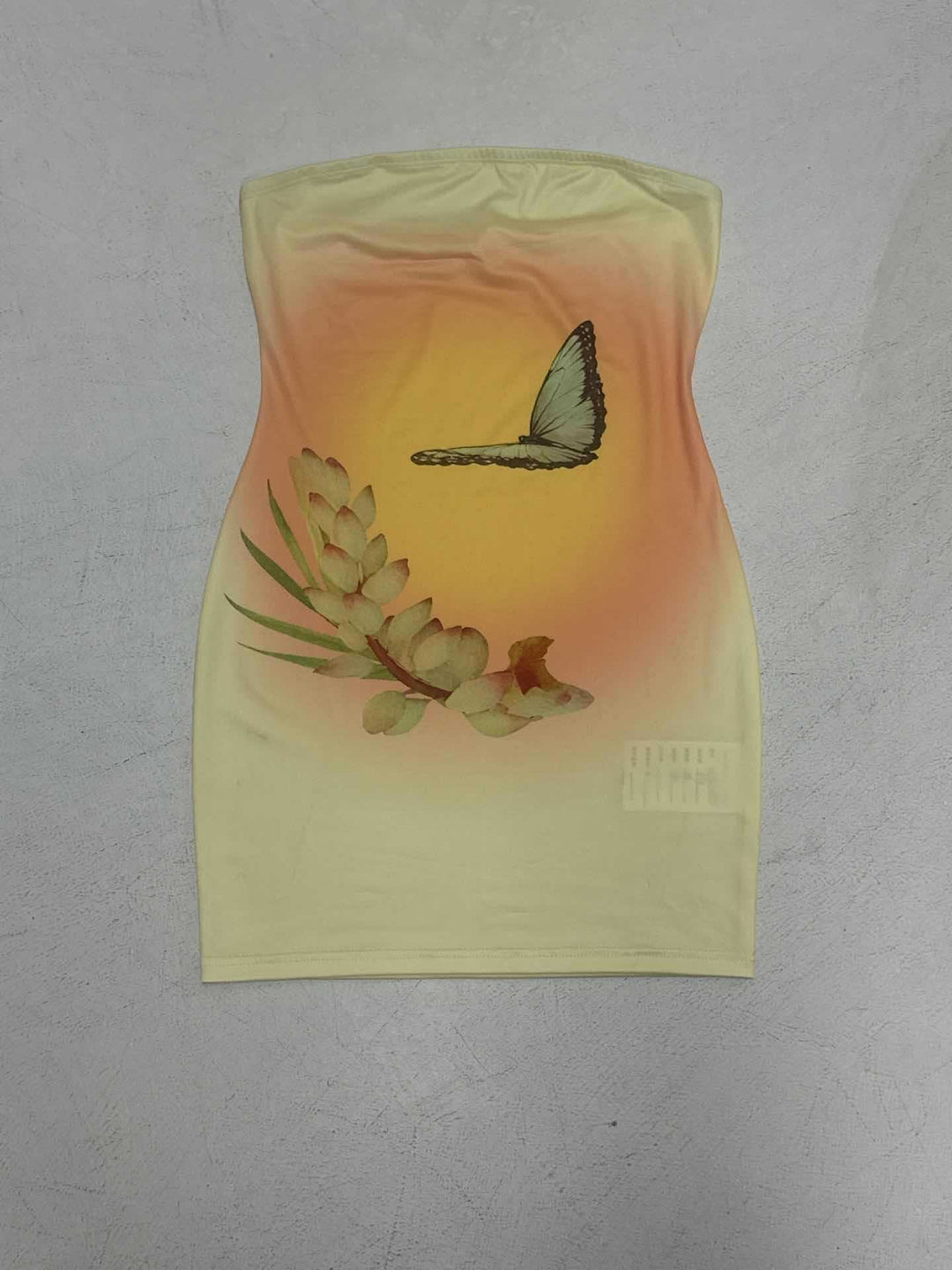 Damen Bandeau-Kleid mit floralem Design und lebendigem Farbverlauf Skovae