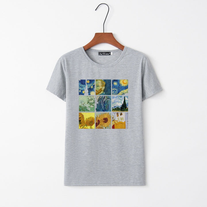 Kvinders T-shirt med kreativ kunsttryk Stilla