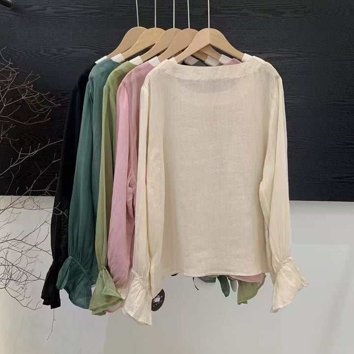 Femme Flowing Langærmet Bluse Stilla