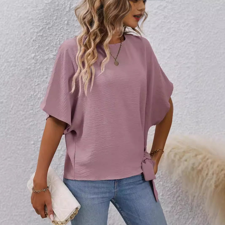 Dame casual oversized T-shirt med knude-detalje Stilla