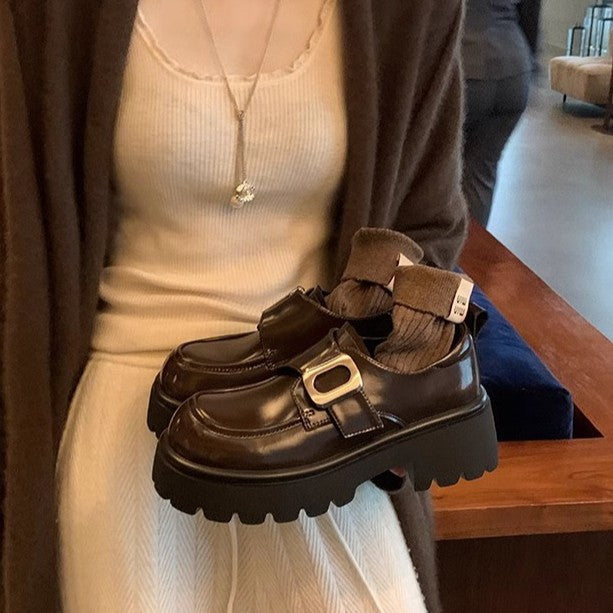 Dame Chunky Loafer Sko med Spænde Stilla