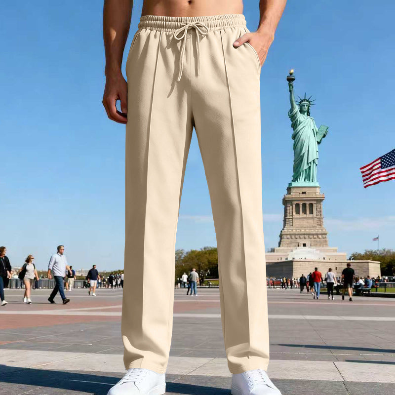 Herrer afslappet-elegant press fold sweatpants med pressefold, elastisk tunneltræk og sidelommer Skovae