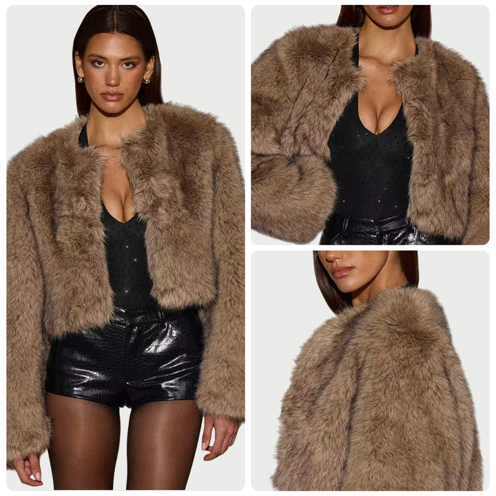 Dame faux fur jakke med luksuriøs finish og stilfuld snit Skovae