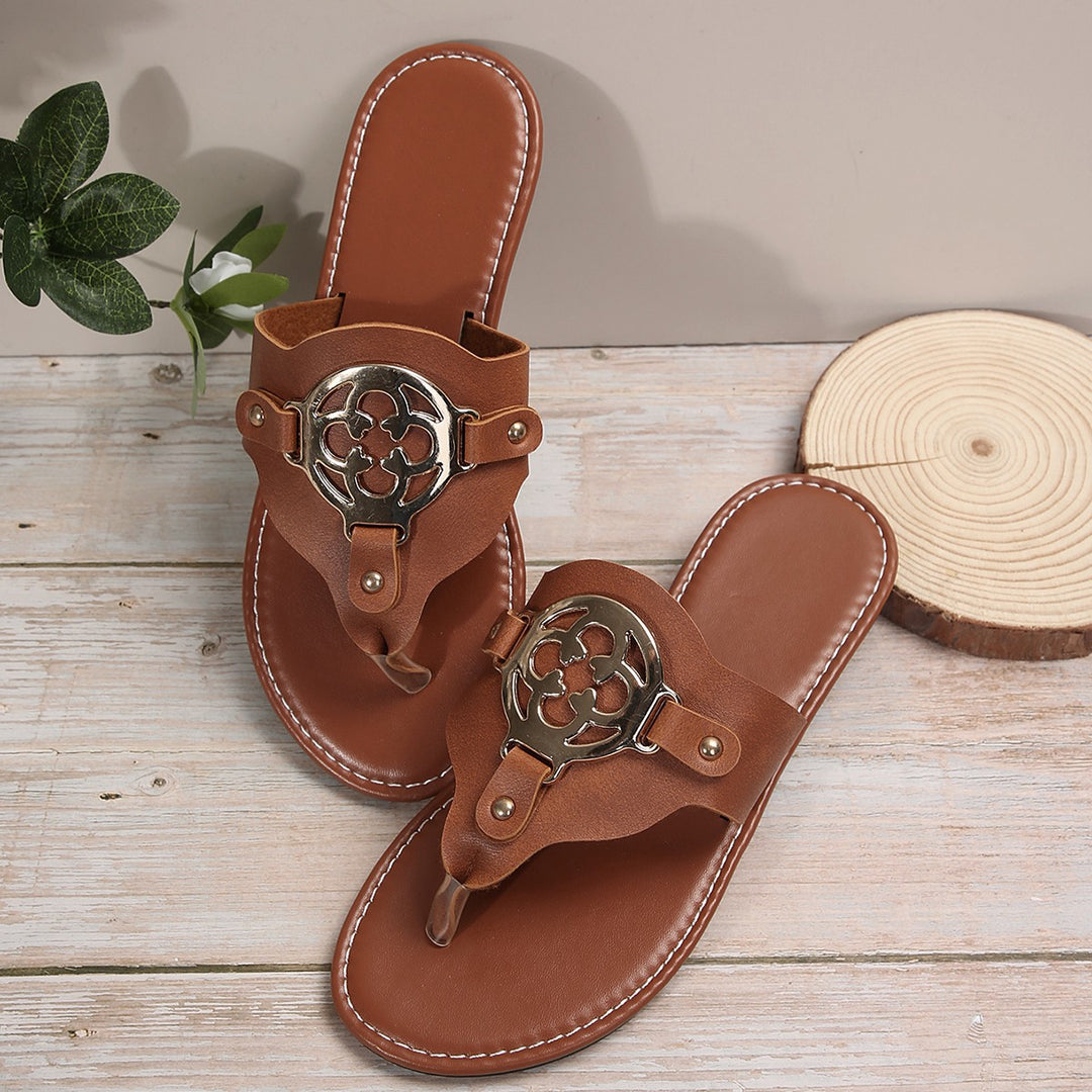 Dame Flip-Flops med moderne metalsandal Stilla