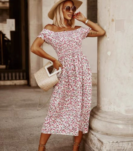 Dame Off-Shoulder Floral Maxi Kjole Stilla