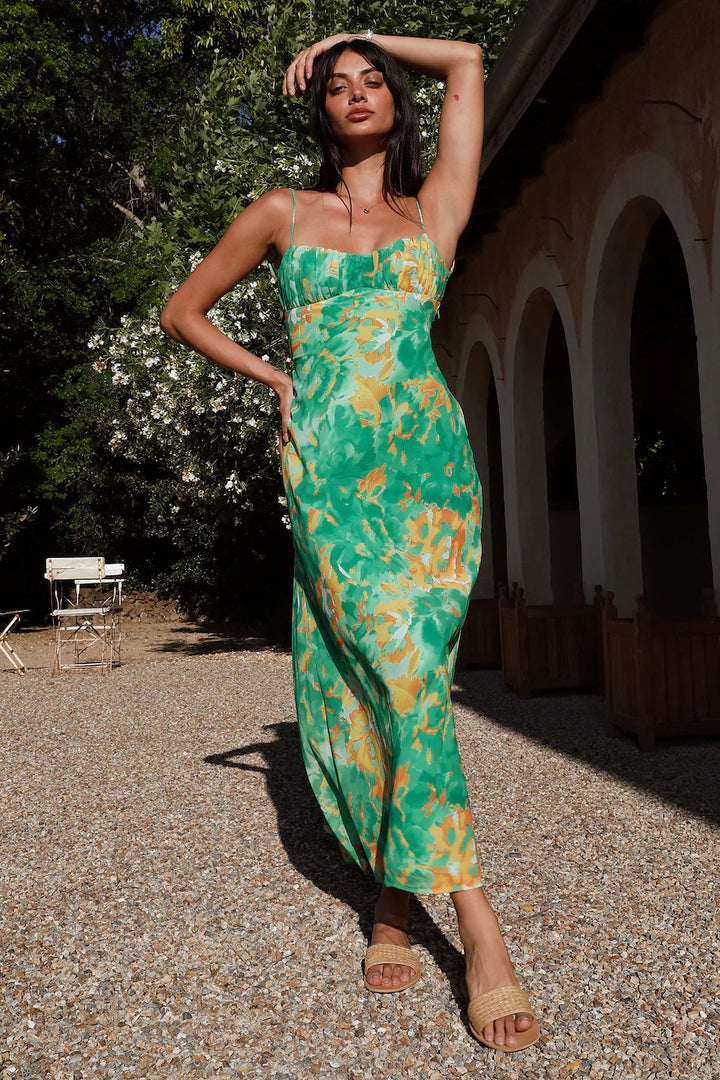 Dame Floral Print Maxikjole Stilla