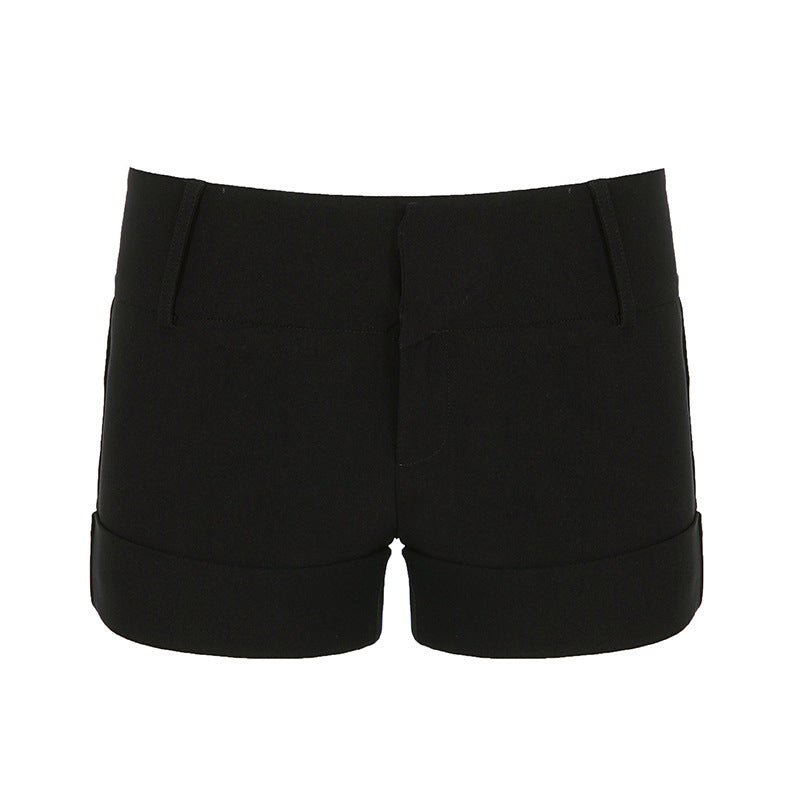 Dame stilfulde shorts med komfortabel høj talje og opsmøget kant Skovae