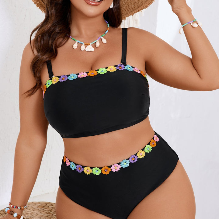 Dame Bandeau-bikini-sæt med floral accent Skovae