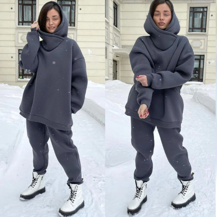 Kvinder Oversized Hættetrøje og Joggingbukser Sæt Skovae