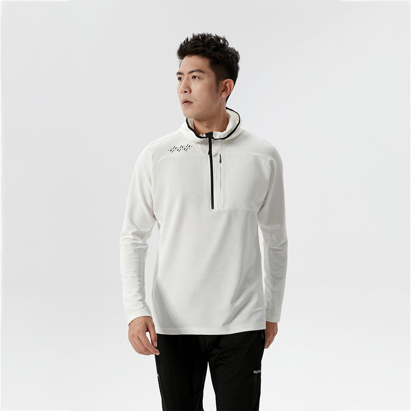 Herre Sporty Hoodie med halvmiddel lynlås Stilla