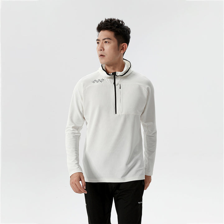 Herre Sporty Hoodie med halvmiddel lynlås Stilla