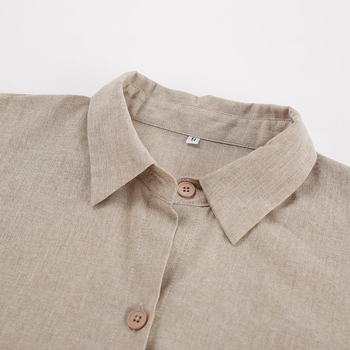 Dame Casual Twill-buksesæt med cropped skjorte og løs pasform Stilla
