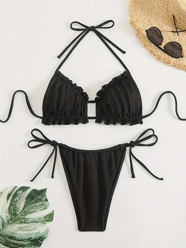 Dame Rüschendreieck-Bikini-Sæt Stilla 1750839150