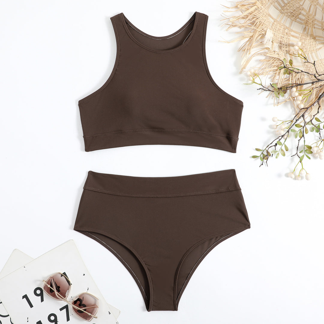 Dame Sporty Bikini-sæt med høj talje og komfortabel top Stilla
