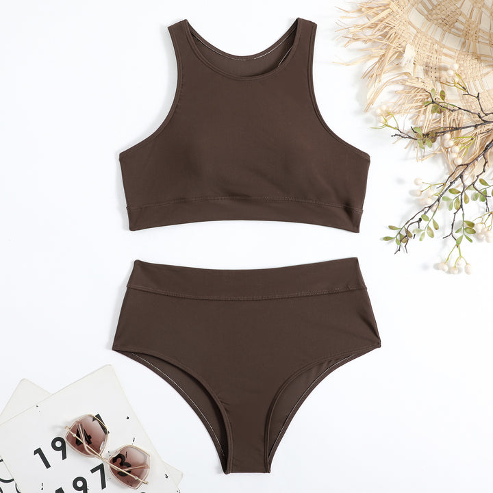 Dame Sporty Bikini-sæt med høj talje og komfortabel top Stilla