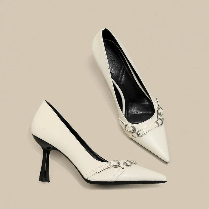 Dame Elegant Spidse Pumps med Spænde-Detail Stilla