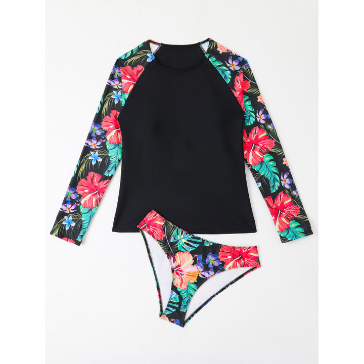 Dame Rashguard Sæt med blomsterærmer og høj UV-beskyttelse Stilla