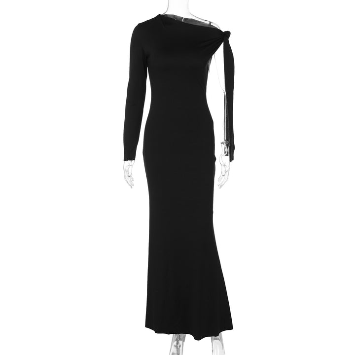 Dame Elegant Maxikjole med asymmetrisk udskæring og raffineret bånd Stilla