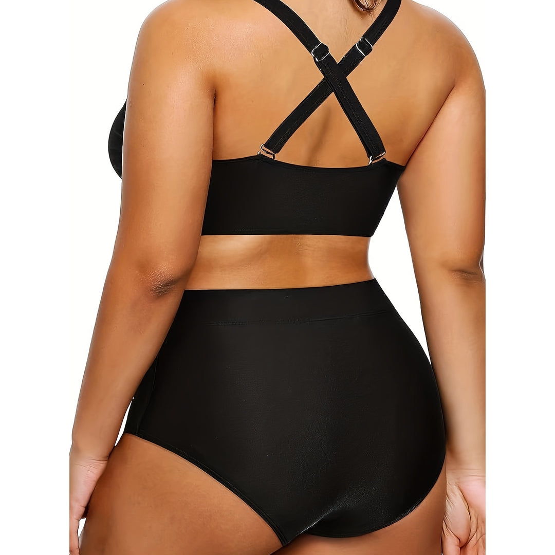 Damer Højtaljet Bikini-Sæt med moderigtigt Cut-Out Skovae