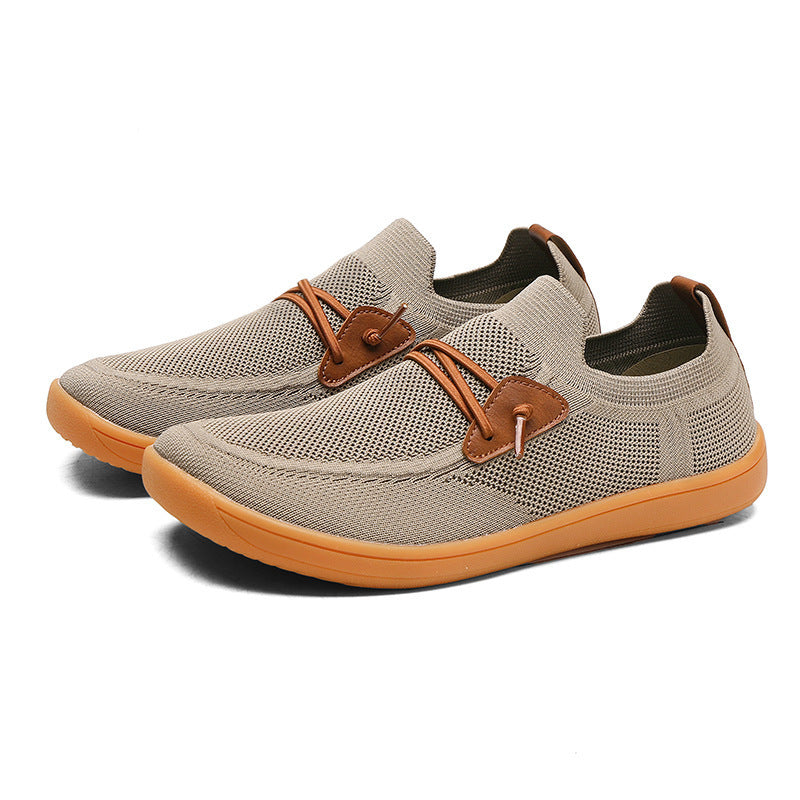 Herrer nan åndbar strik-sudersneaker med elastisk indgange og dämpende let sål Skovae