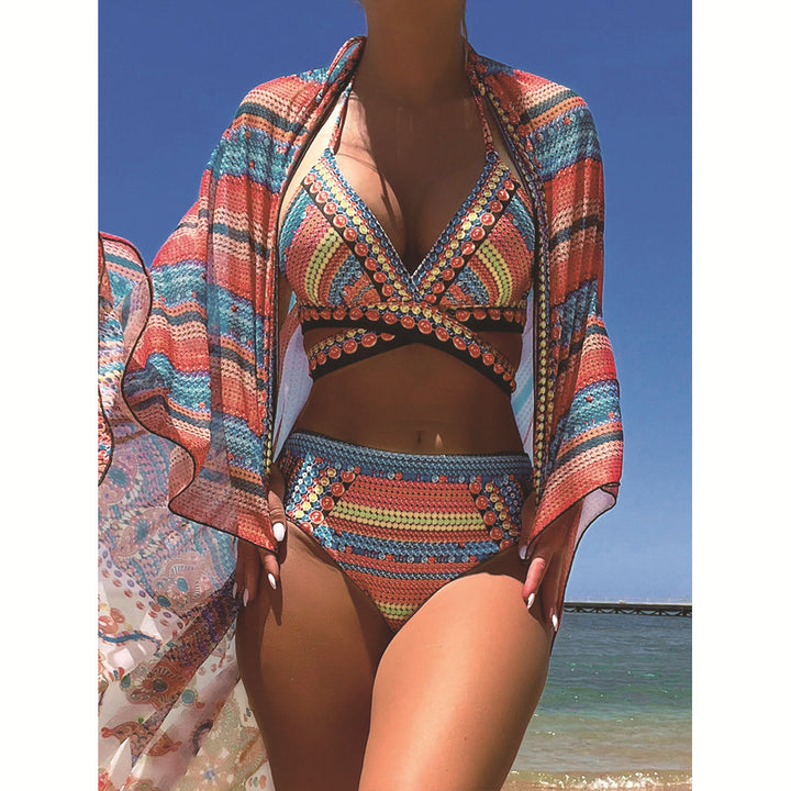Dame Bikini-sæt med fashionable vikkedesign og raffinerede flæser Stilla