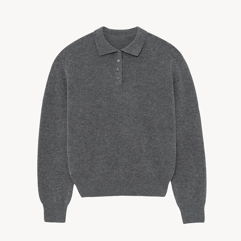 Herrer Pullover med krave og knapstolpe Stilla