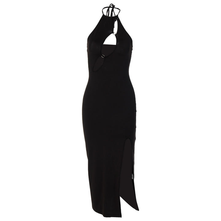 Dame Cut-Out Maxikjole med elegant ringdetalje og højt slids Stilla