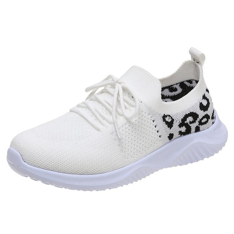 Dame Sportsko med åndbart mesh-oberstof og modigt leopard mønster Stilla