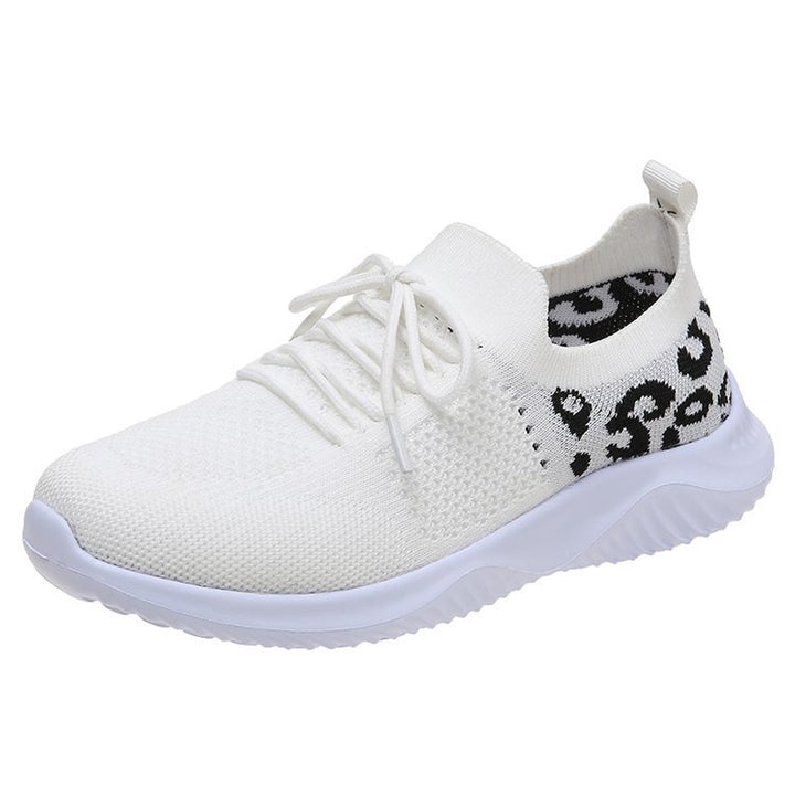 Dame Sportsko med åndbart mesh-oberstof og modigt leopard mønster Stilla