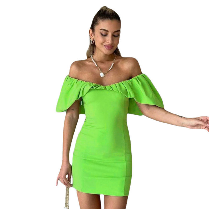 Dame Off-Shoulder Minikjole med voluminøse ærmer Stilla