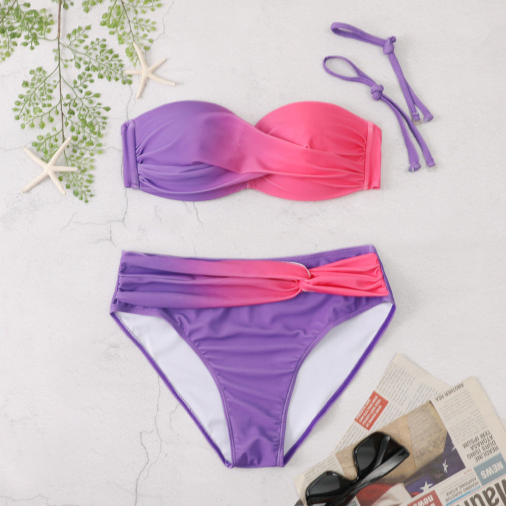 Dame to-delt bikini-sæt med elegant indpakningsdesign og støttende top Stilla