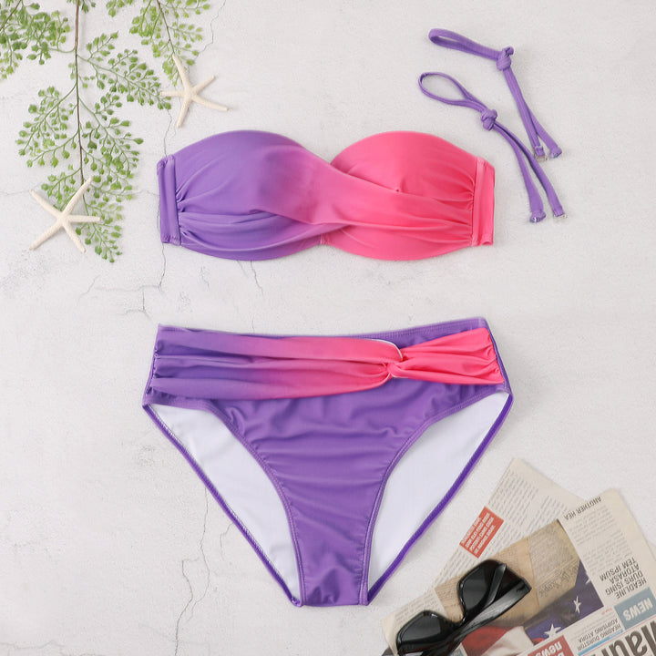 Dame to-delt bikini-sæt med elegant indpakningsdesign og støttende top Stilla