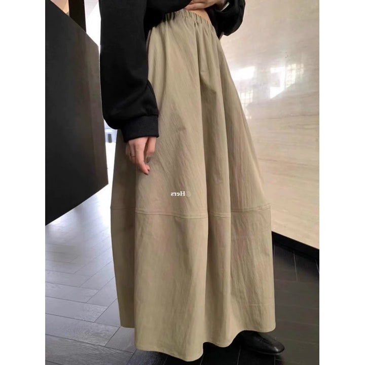 Femme A-linje Maxi-nederdel med elastisk talje og dybe lommer Stilla