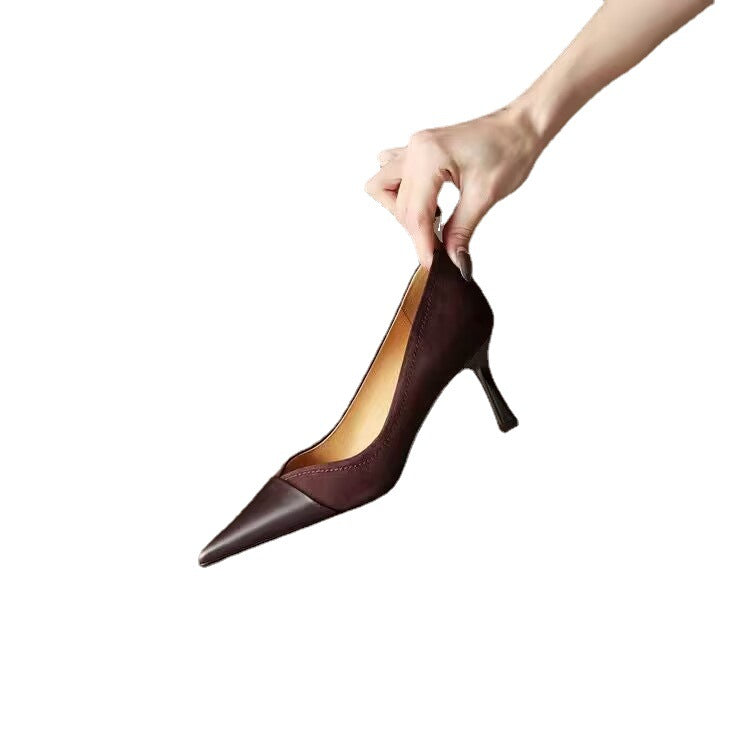 Dame elegante spidsede Kitten-Heels med strukturerede detaljer Stilla