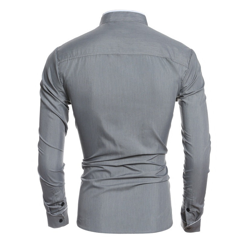 Herrer Slim-Fit Skjorte med moderne kontrastdetaljer Stilla