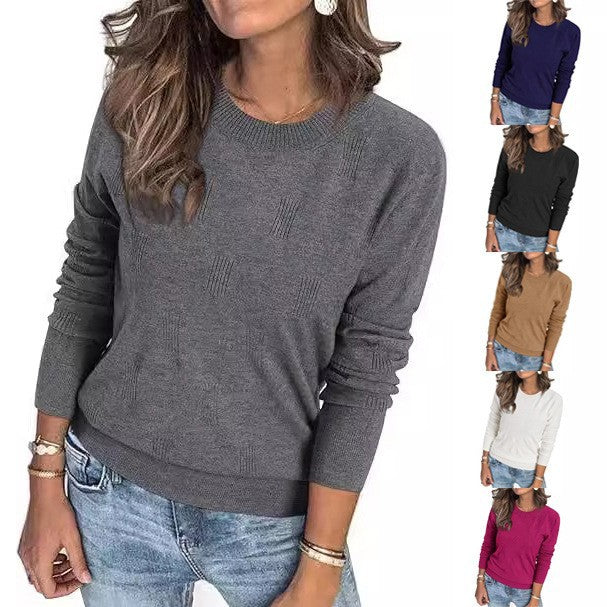 Dame afslappet sweater med struktureret design og rund halsudskæring Stilla