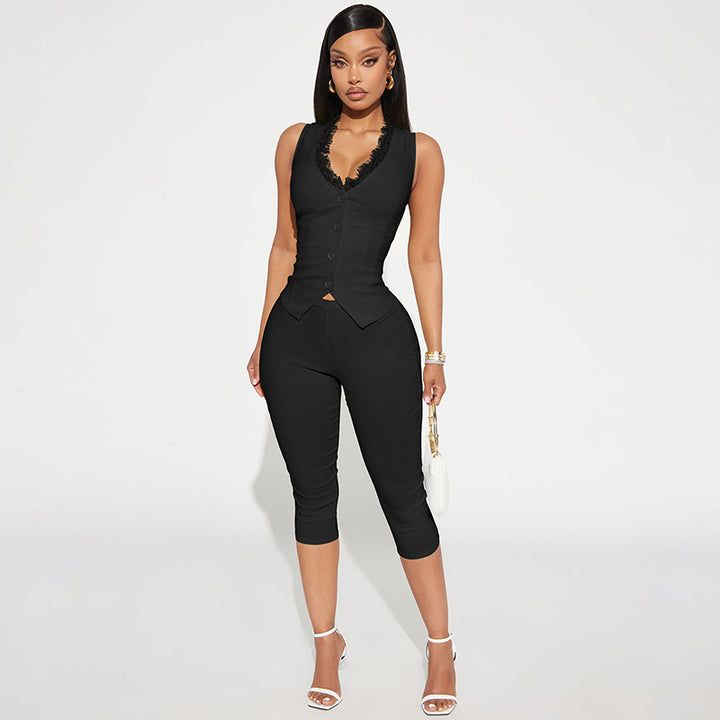 Damen Shaping Jumpsuit mit elegantem Spitzenoberteil Skovae
