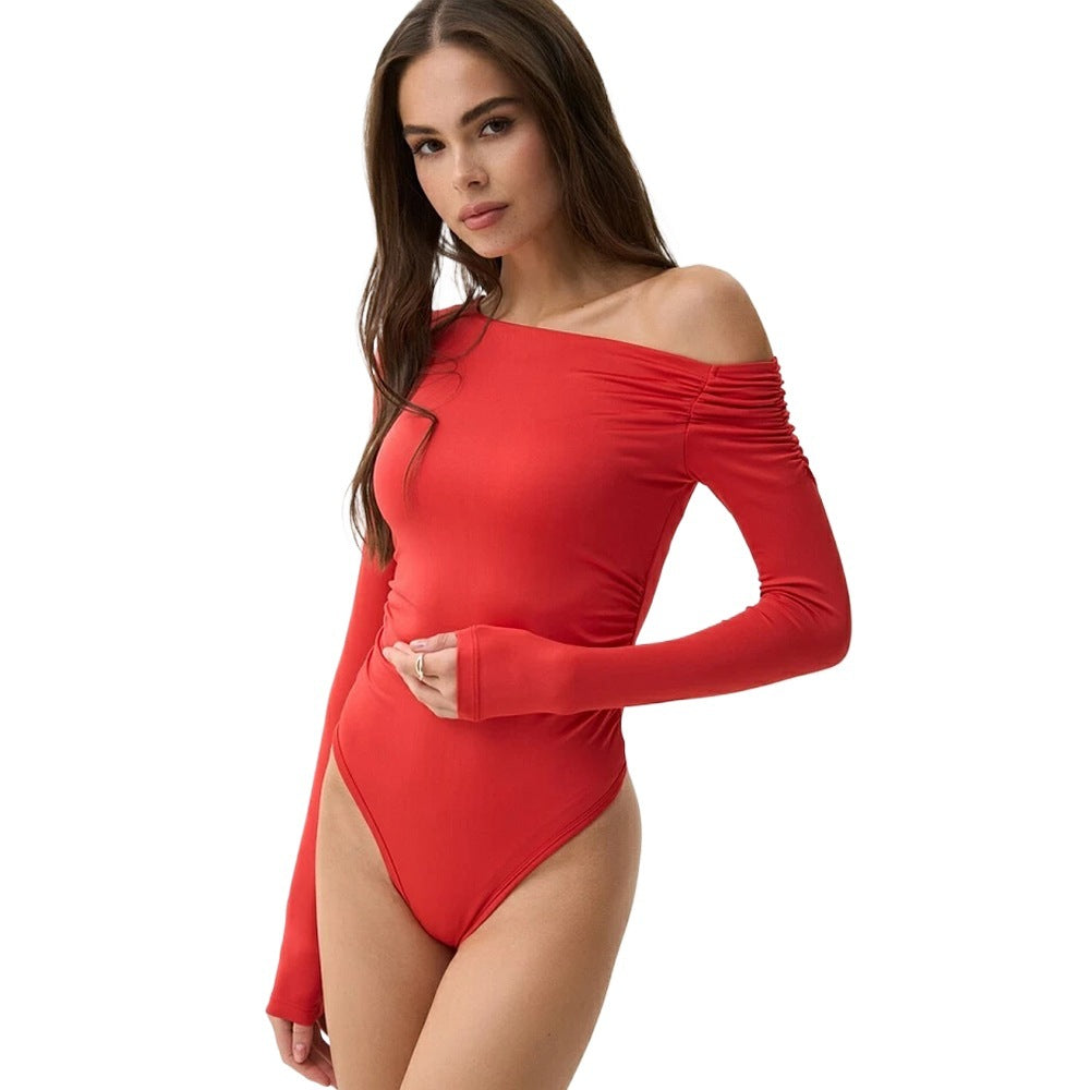 Dame asymmetrisk langærmet Body Stilla