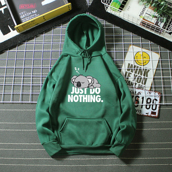 Dame hoodie med legende koala design og motiverende tekst Skovae