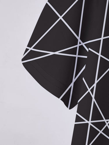 Herrer Poloshirt med moderne geometrisk mønster og komfortabelt strækstof Stilla